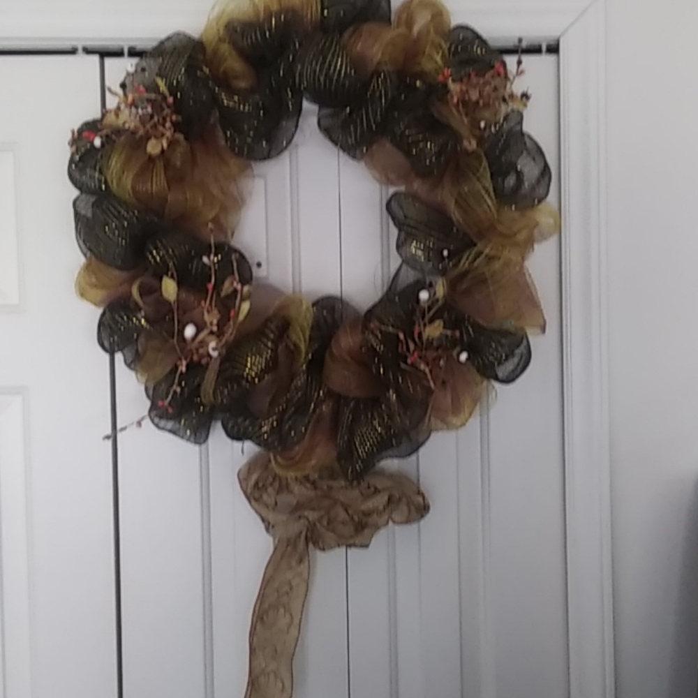 Decorative custom door wreath $33+  free scarf